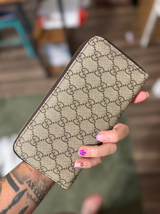 Stamped Zip Wallet